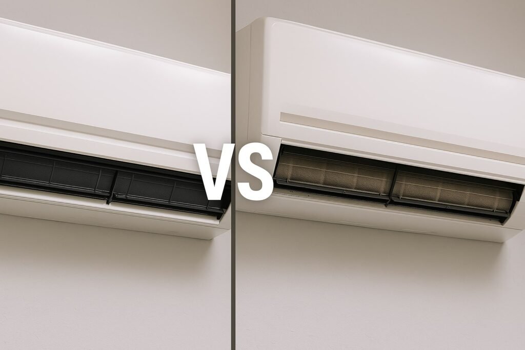 filter ac bersih vs kotor